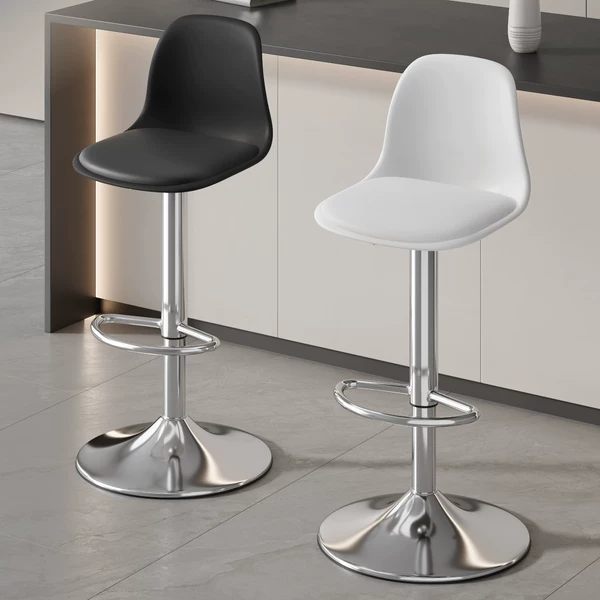 Customized Bar Chair Lift High Stool Home Simple Bar Chair Silver Table Commercial Bar Stool Backrest Chair
