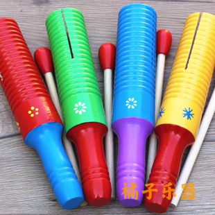 Children's 20cm small size wooden single sound tube wooden sand tube wooden tube percussion instrument toy wholesale