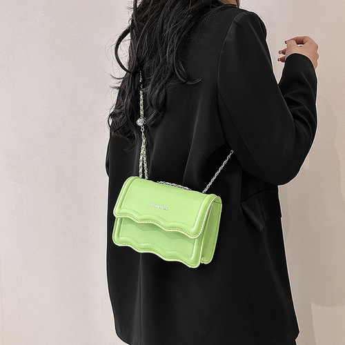Chain small square bag  spring new niche design fashionable simple underarm shoulder bag casual crossbody bag for women