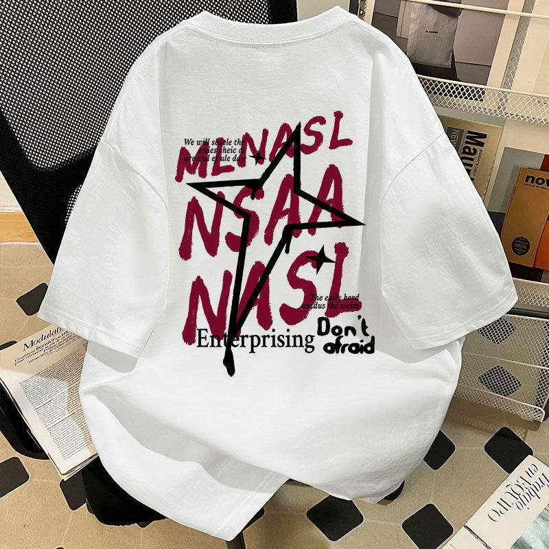 アメリカ純綿tシャツ半袖男性タイプ夏ゆるいins潮牌白揚げ街カップル半袖上着カジュアル|undefined