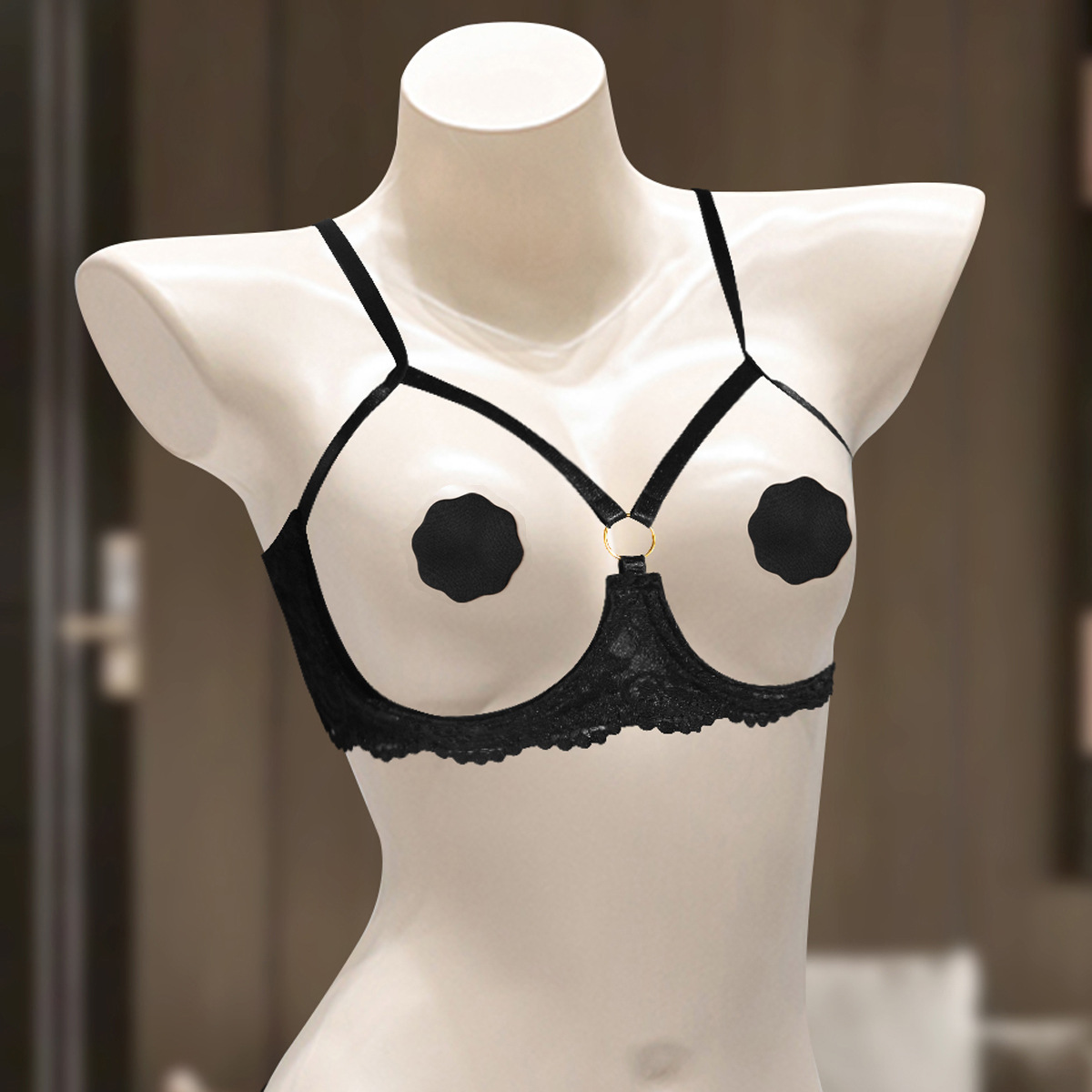 검은색 속옷 가슴 패치
