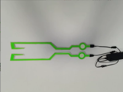 Motorcycle helmet cold light Motosiklet dəbilqələri - green-battery-type