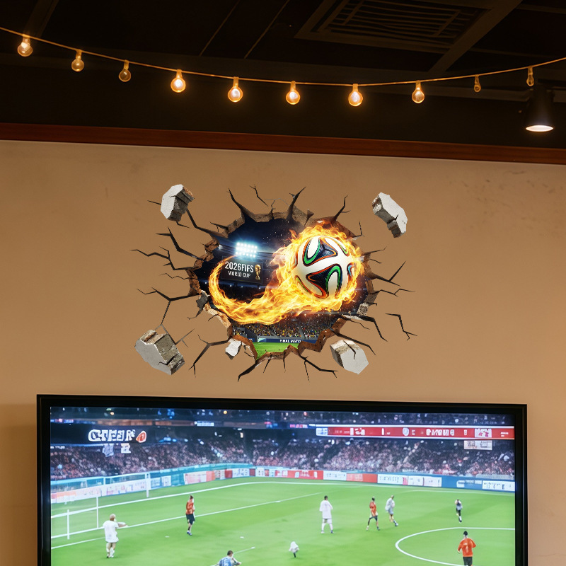 2026 Cool 3D Dynamic Football Static Wall Stickers for the Canada-Mexico-Usa World Cup, Atmosphere-Enhancing Decorations 2026 Cool 3D Dynamic Football Static Wall Stickers for the Canada-Mexico-Usa World Cup, Atmosphere-Enhancing Decorations