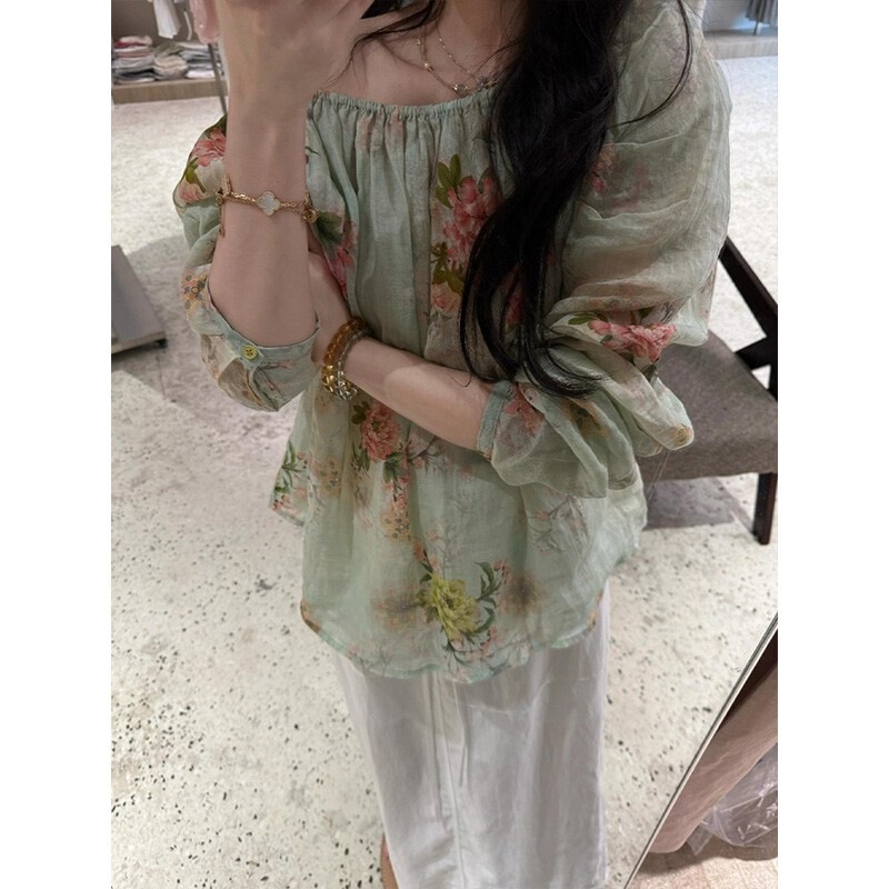 Real Price French Style One-Shoulder Floral Shirt Top for Women Summer New Design High-Waisted Skirt Set Polyester Real Price French Style One-Shoulder Floral Shirt Top for Women Summer New Design High-Waisted Skirt Set Polyester