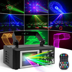 新しいプライベートモデルフルカラー 5D アニメーションレーザーライトシングルビーム投影ライト DJ ステージ音声起動フラッシュアンビエントライト