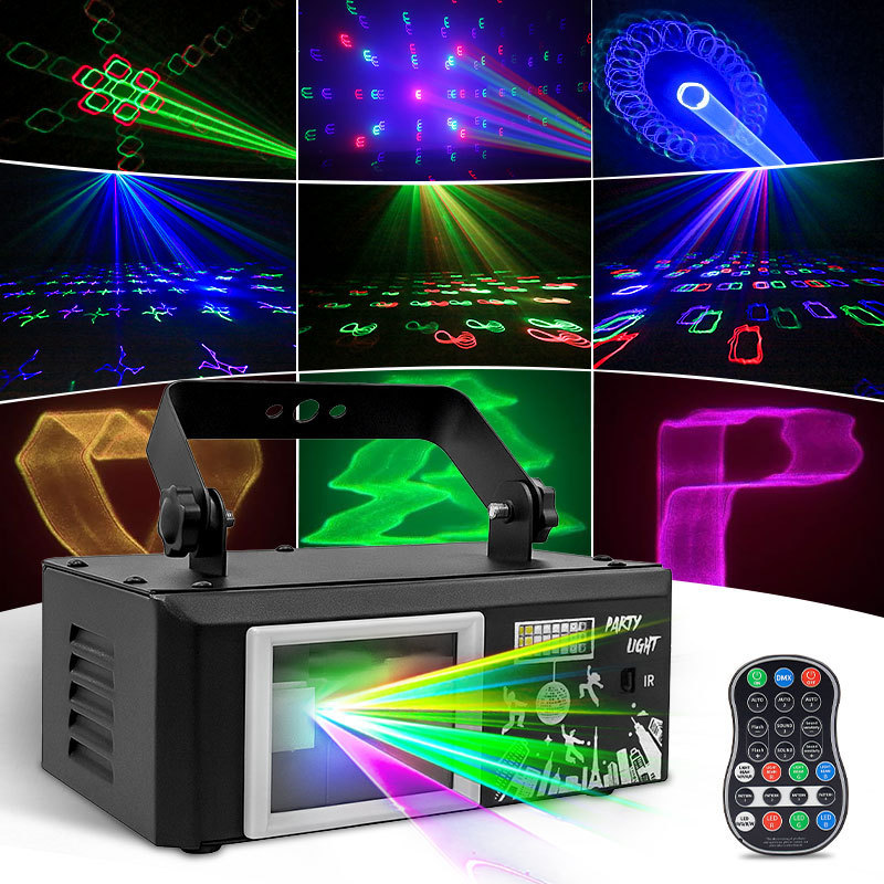 新しいプライベートモデルフルカラー 5D アニメーションレーザーライトシングルビーム投影ライト DJ ステージ音声起動フラッシュアンビエントライト|undefined