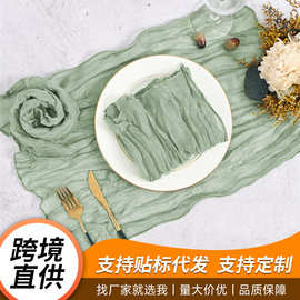 亚马逊50*50波西米亚巴厘纱褶皱餐巾婚礼节日派对餐桌装饰晚餐垫