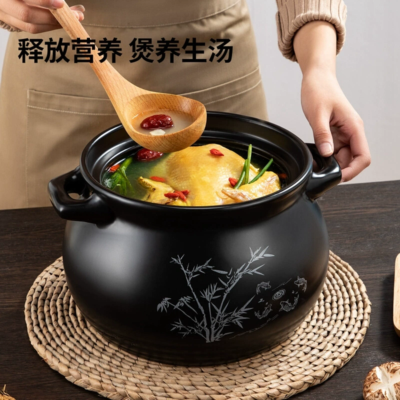 Горшок для тушения тушёного мяса Dahuang, жаропрочный горшок для супа, бытовой, большой вместимости, для здоровья, керамический горшок для приготовления каши, варки лекарств, отвара, горшок для китайской медицины