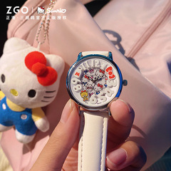 ZGO Zhenggang Hello Kitty watch female cute three-dimensional small breast watch junior high school student watch waterproof luminous quartz watch