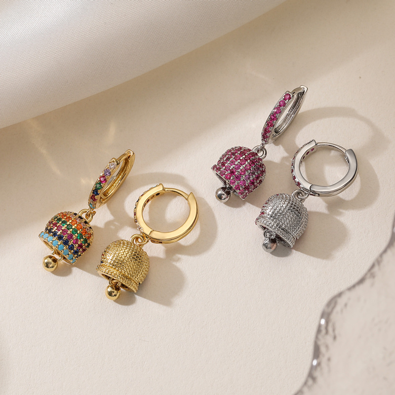 1 Paar Elegant Klassisch Geometrisch Glocke Kupfer Tropfenohrringe display picture 2