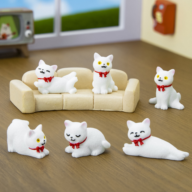 マイクロ風景装飾品かわいい子猫ホームデスクトップ樹脂 DIY クラフト装飾装飾品ハイエンドニッチ|undefined