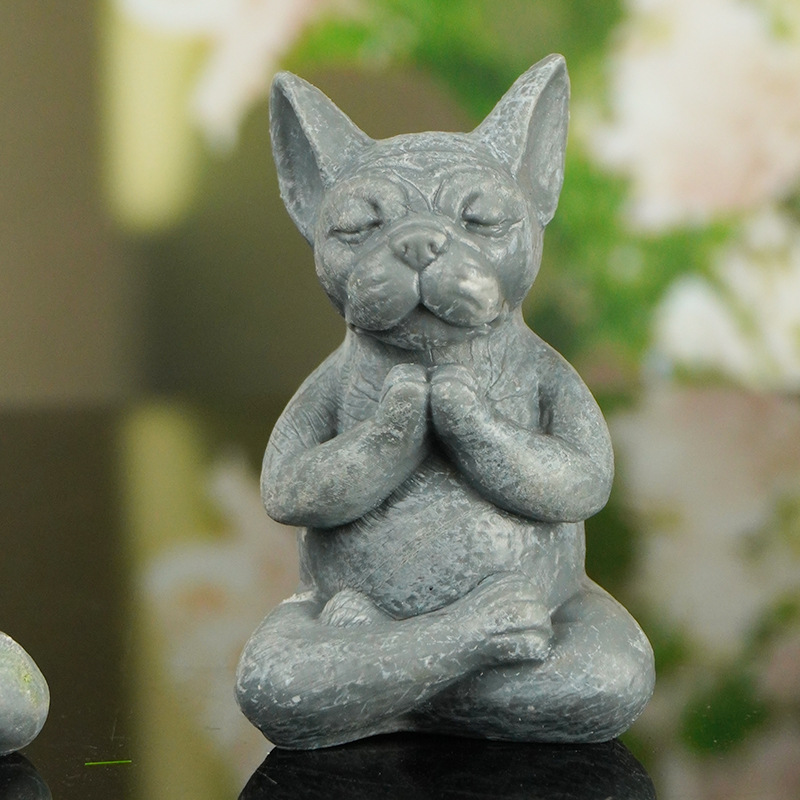 Creativo lindo perro de meditación decoración pecera paisaje decoración micro paisaje Golden Retriever perro bendición perro al por mayor