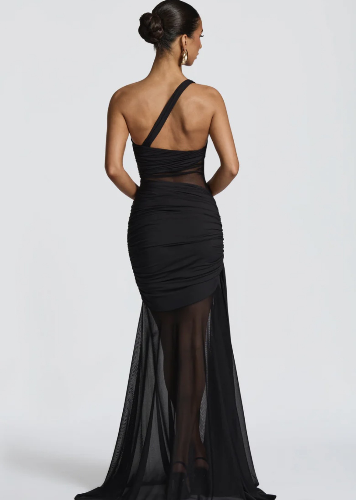 Off-Shoulder See Through Pleated Dress American Style Sexy Bodycon Slim Fit Hot Girl Fashion_ecoleips.com