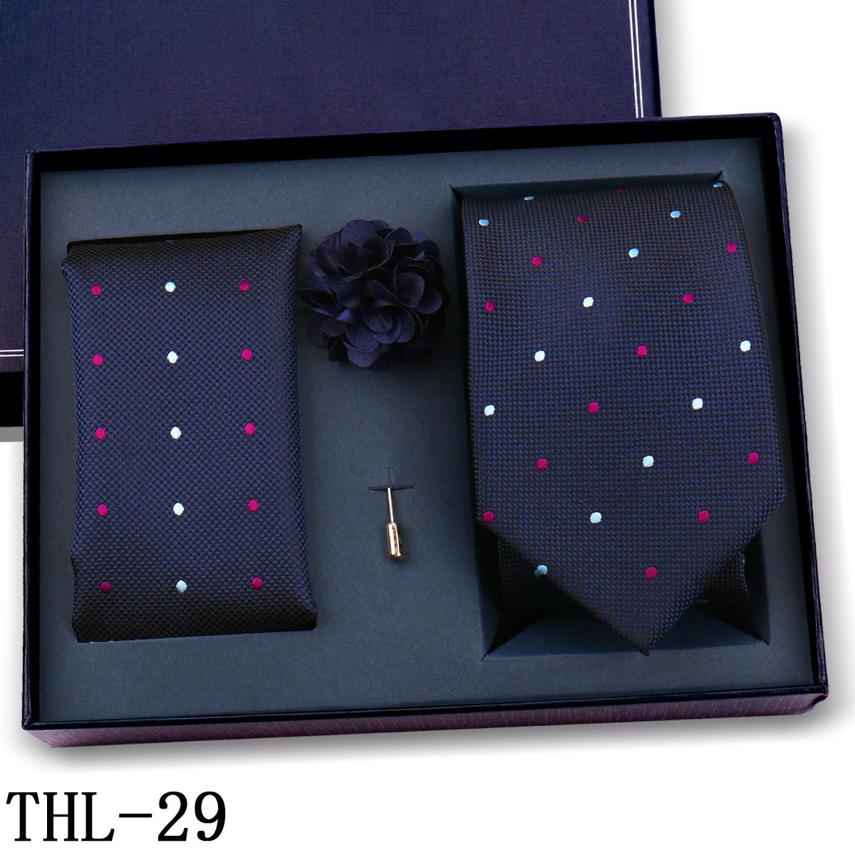 Juego de Corbata y Pañuelo para Hombre Poliéster para Bodas y Eventos de Negocios image 35