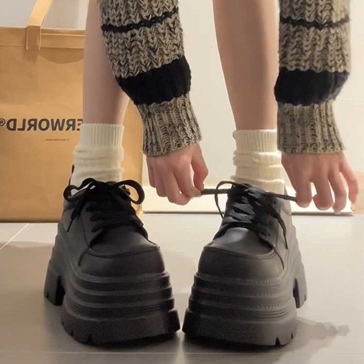 Retro Black British Style Thick-Soled Small Leather Shoes for Women 2025 New Summer Style with Skirt Versatile Mary Jane Shoes