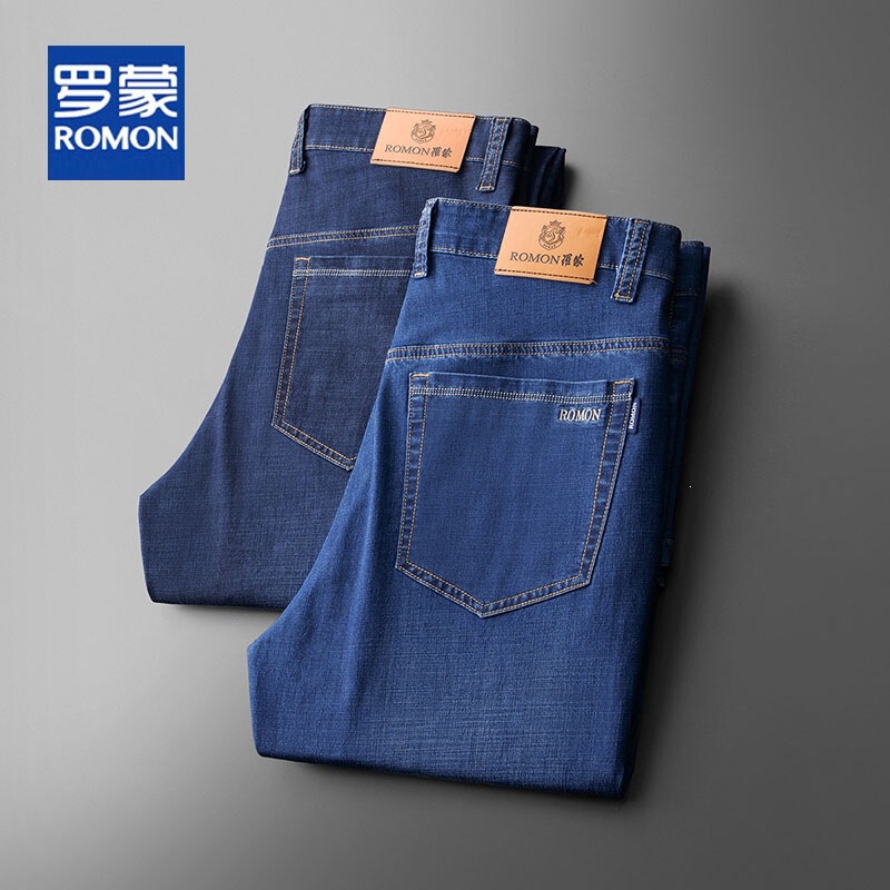 Romon men's jeans, straight fit, slim, versatile, loose casual pants, 2024 spring/summer trendy brand spring pants