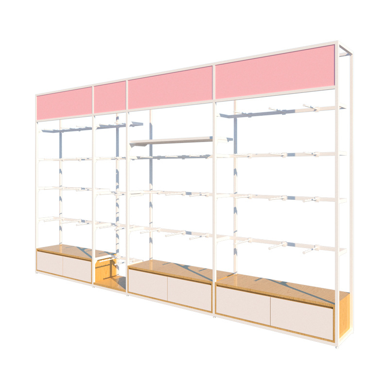 Tienda de ropa pantalla rack tienda pared sujetador pijamas calcetines estante de exhibición gabinete ropa interior estante de la ropa interior