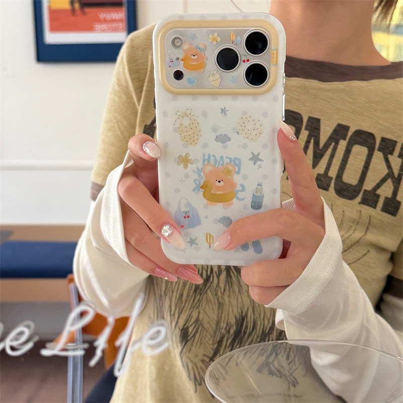 Summer Little Yellow Duck Swim Ring Bear Case for iPhone 17, Apple 16 Pro Max/15 Pro, New Model for Women Summer Little Yellow Duck Swim Ring Bear Case for iPhone 17, Apple 16 Pro Max/15 Pro, New Model for Women