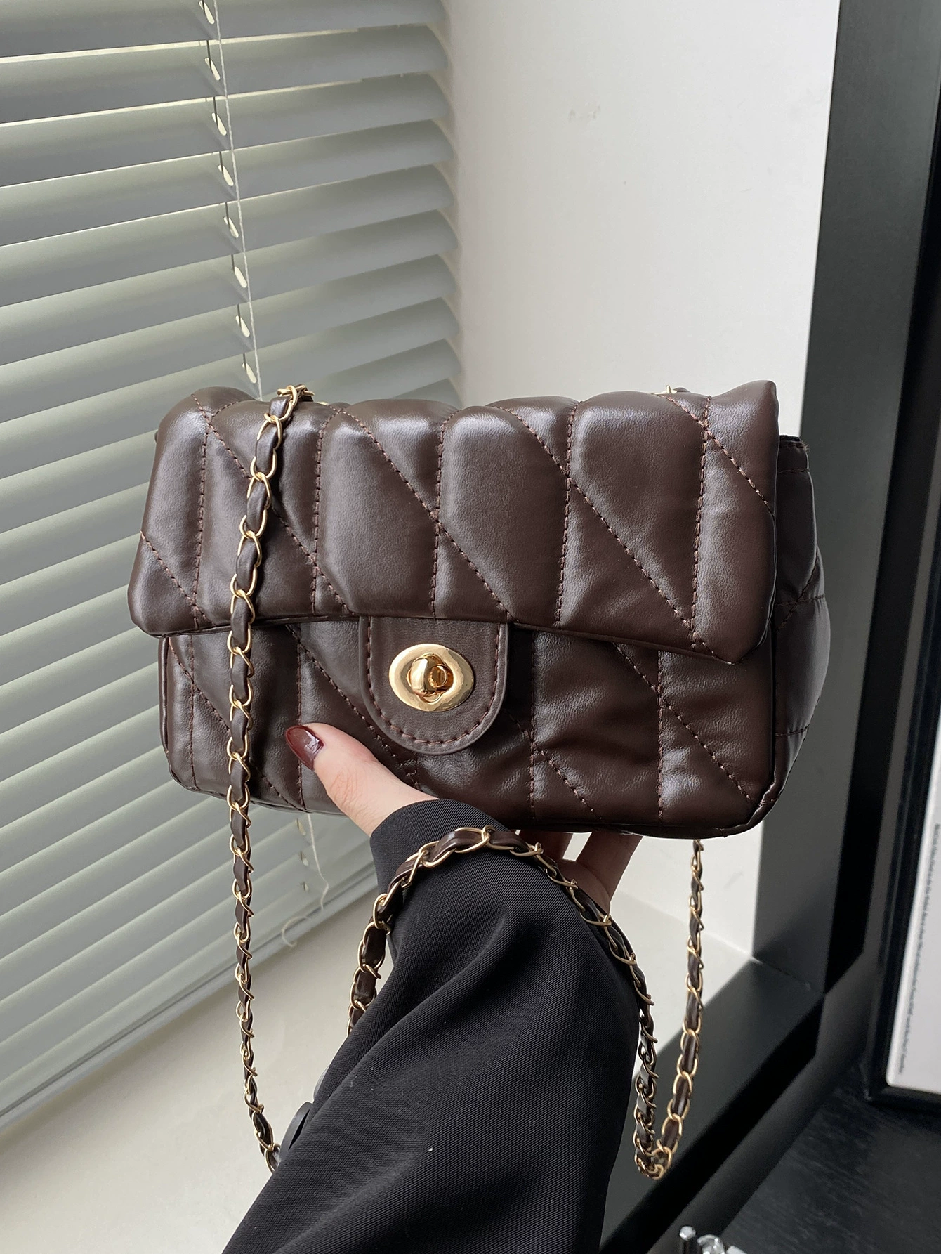 Цепь, сумка через плечо, модная сумка на одно плечо, стиль Chanel, сумка на цепочке, городской стиль, высокий класс, западный стиль