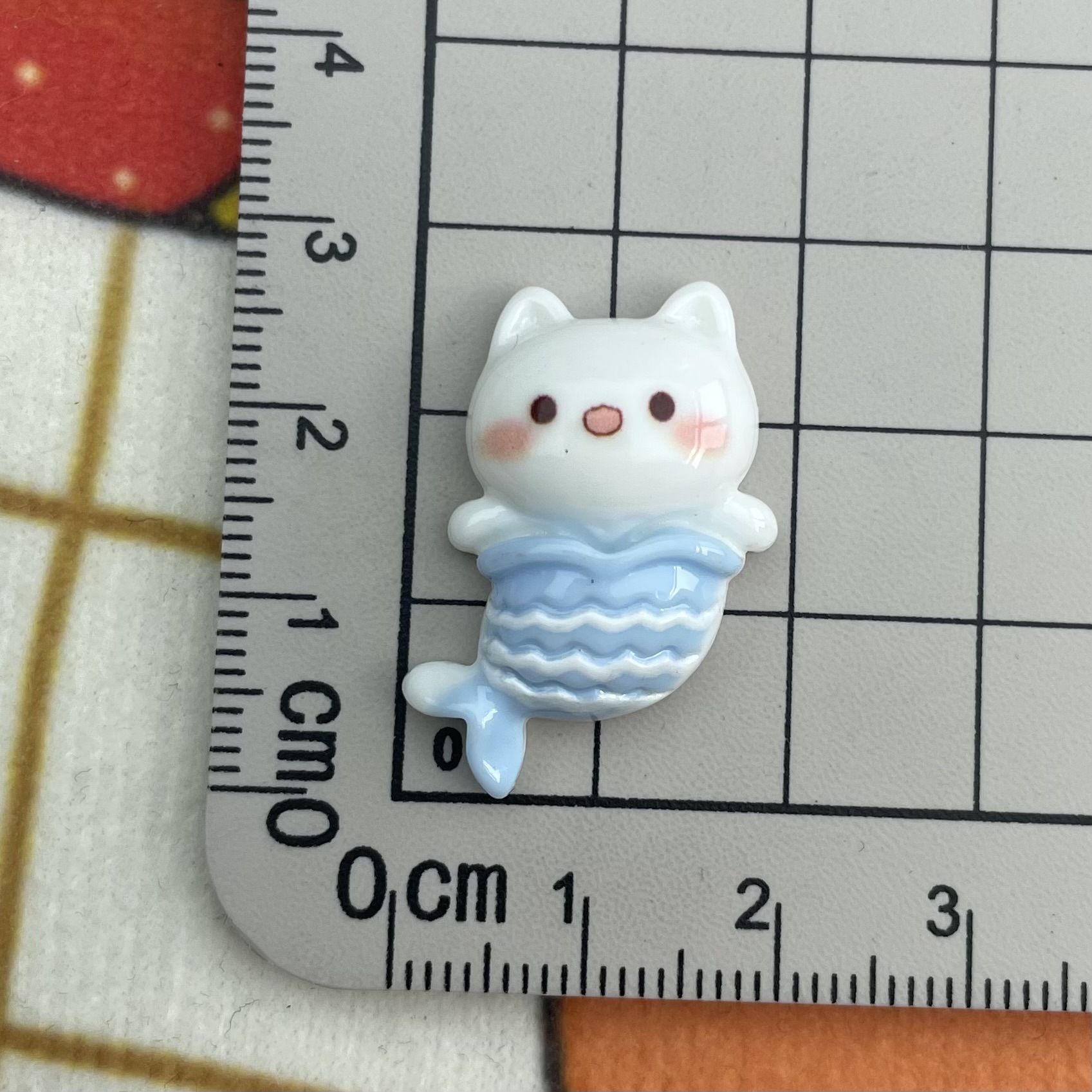 Azul sirena oso fishtail Dolphin resina accesorios DIY horquilla taza de agua almacenamiento material nuevo