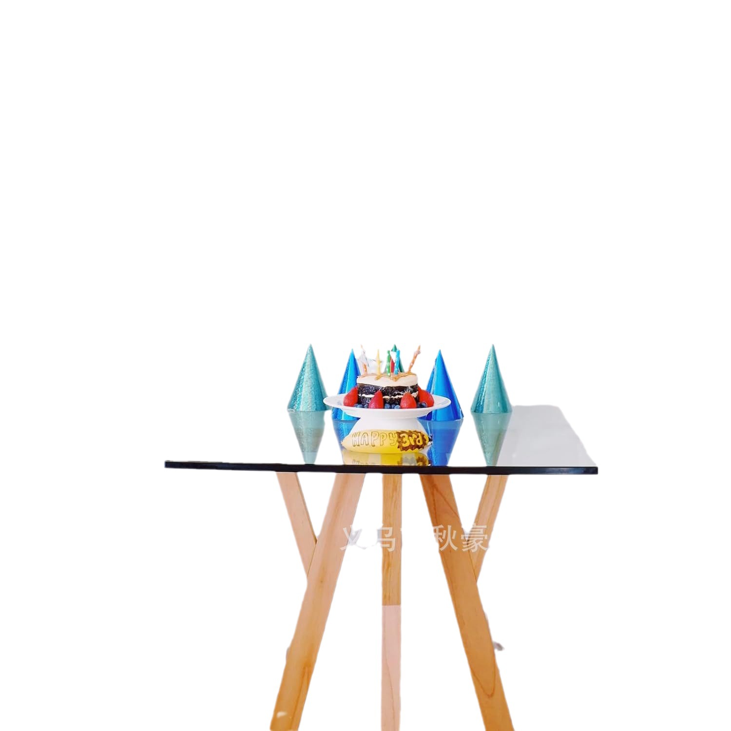 Nuevas flores de letras transfronterizas felices de tirar de la bandera tema de la bandera decoración del fondo de la fiesta