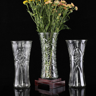 25 Crystal Glass Vase Transparent Simple Water-nourishing Bamboo Vase Rose Lily Vase Living Room Ornaments