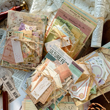 陌墨记忆邮递局系列素材包复古票据植物蝴蝶文字标签手帐拼贴装饰