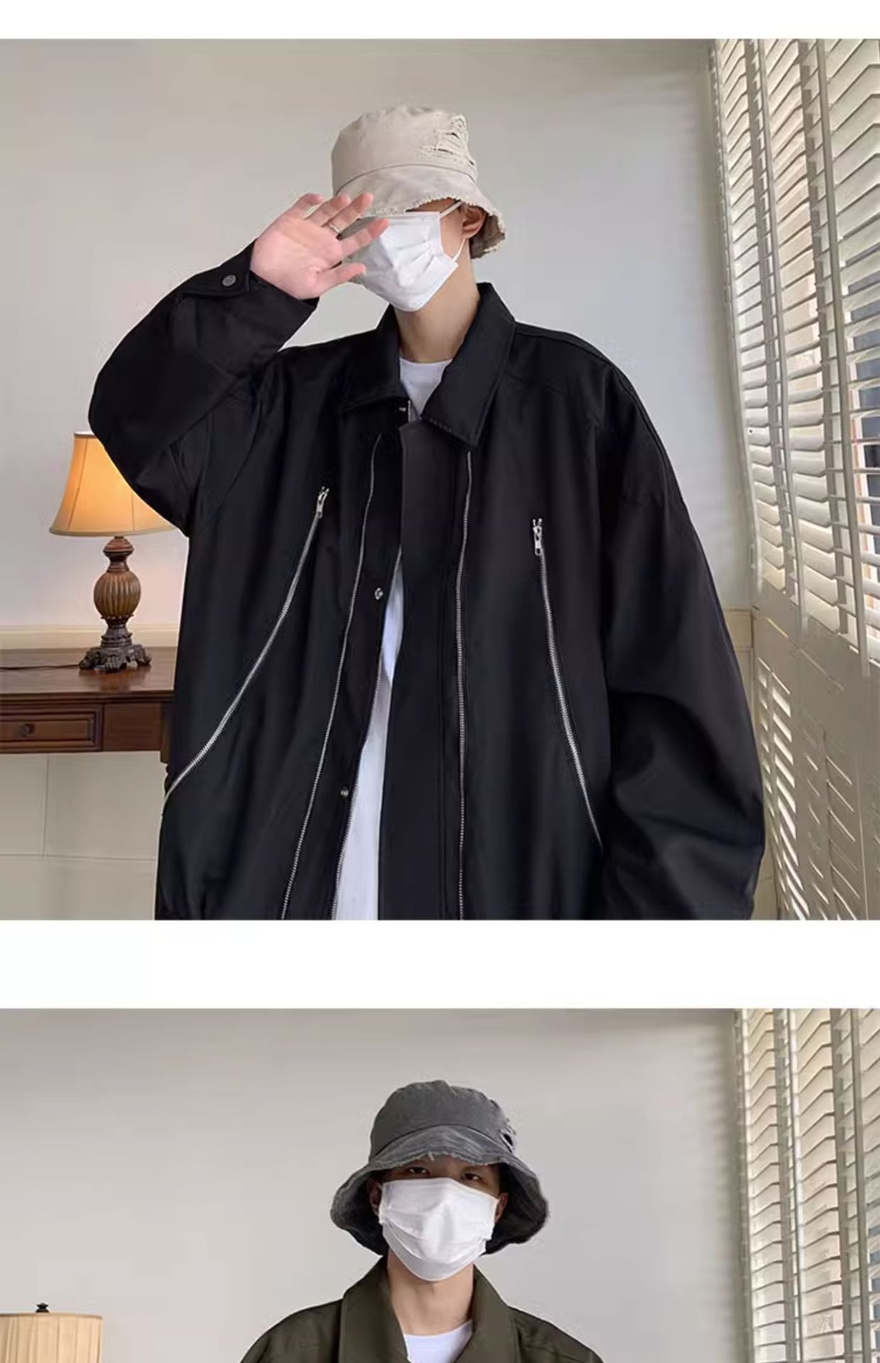 Men's Pilot Jacket Spring Autumn Retro Baseball Workwear Style_voghion.com