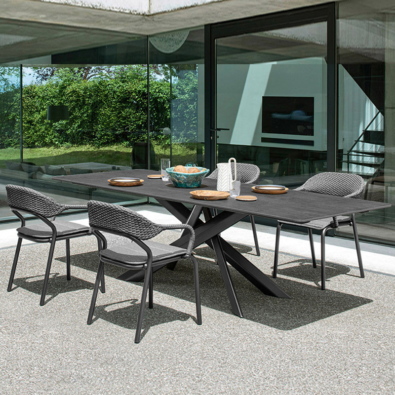 戶外桌椅庭院休閒藤椅花園鋁合金桌子露天茶几室外陽台藤編別墅