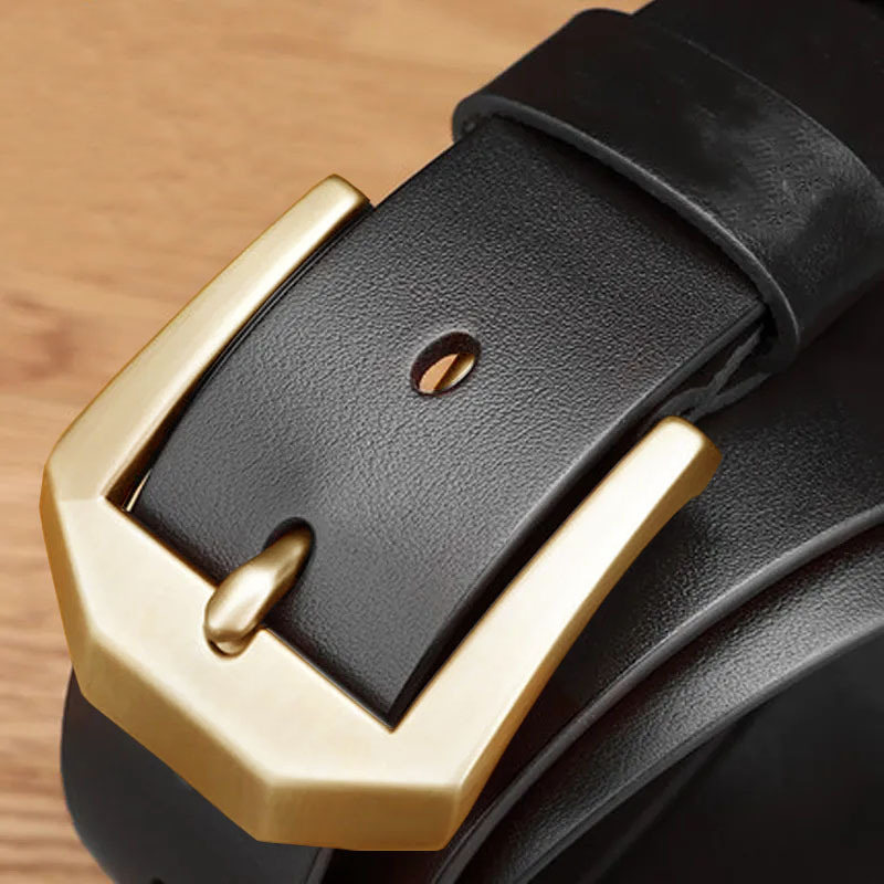 Men's Simple Handmade Cowhide Belt, Needle Buckle, Genuine Leather Belt, Business Versatile Belt, Middle and Young Men_voghion.com