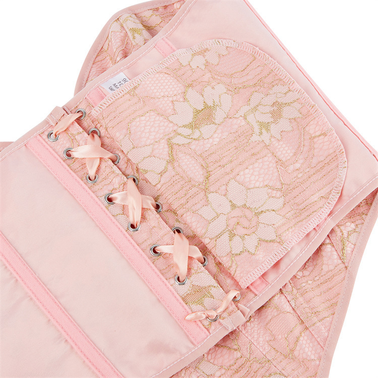 Nuevo rosa ligero encaje ajustado damas tórax soporte de pecho corte camisa Aliexpress suministro transfronterizo
