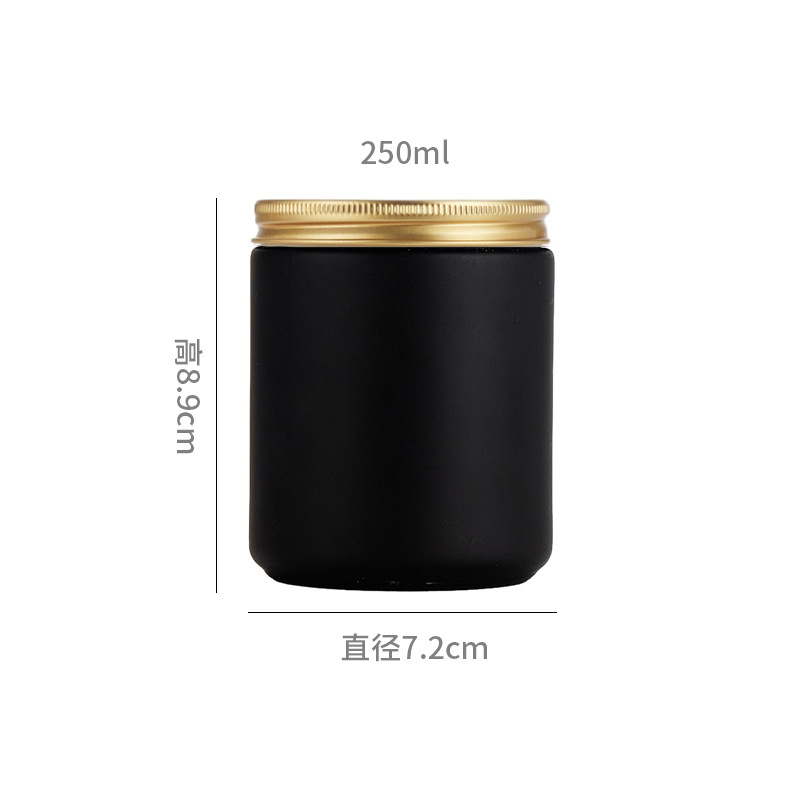 Vaso de vidrio de 250 ml para velas de aromaterapia, resistente a altas temperaturas, para hacer velas aromáticas, recipiente vacío con tapa.