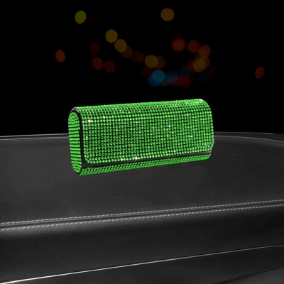 of Diamonds, High-End Sun Visor | Car Glasses Clip/Bill Clip - green-diamond