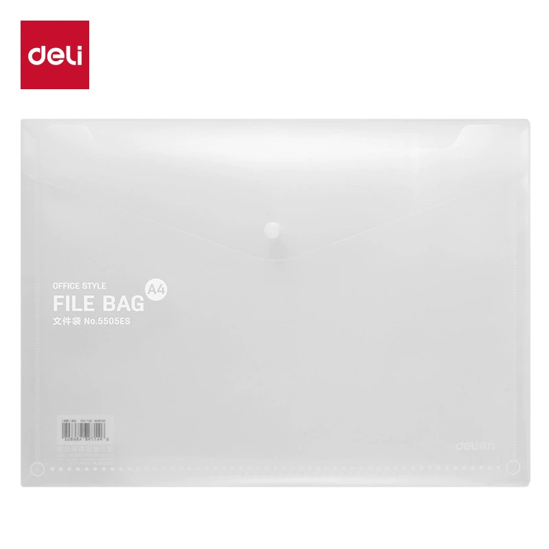 Deli 5505/5505ES concealed button document bag A4 information bag bag document bag transparent document