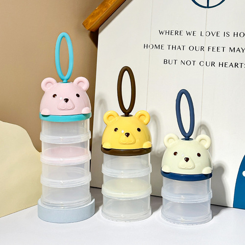 Portable baby milk powder box for going out, sub-packaging box, baby sealed, multi-layer divided milk powder box, foreign trade cross-border wholesale