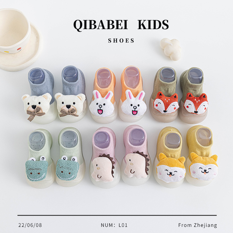 Baby Boy Toddler Shoes Baby Spring and Autumn Non-slip Soft Bottom Baby Children's Indoor Floor Pure Cotton Shoes and Socks for Women