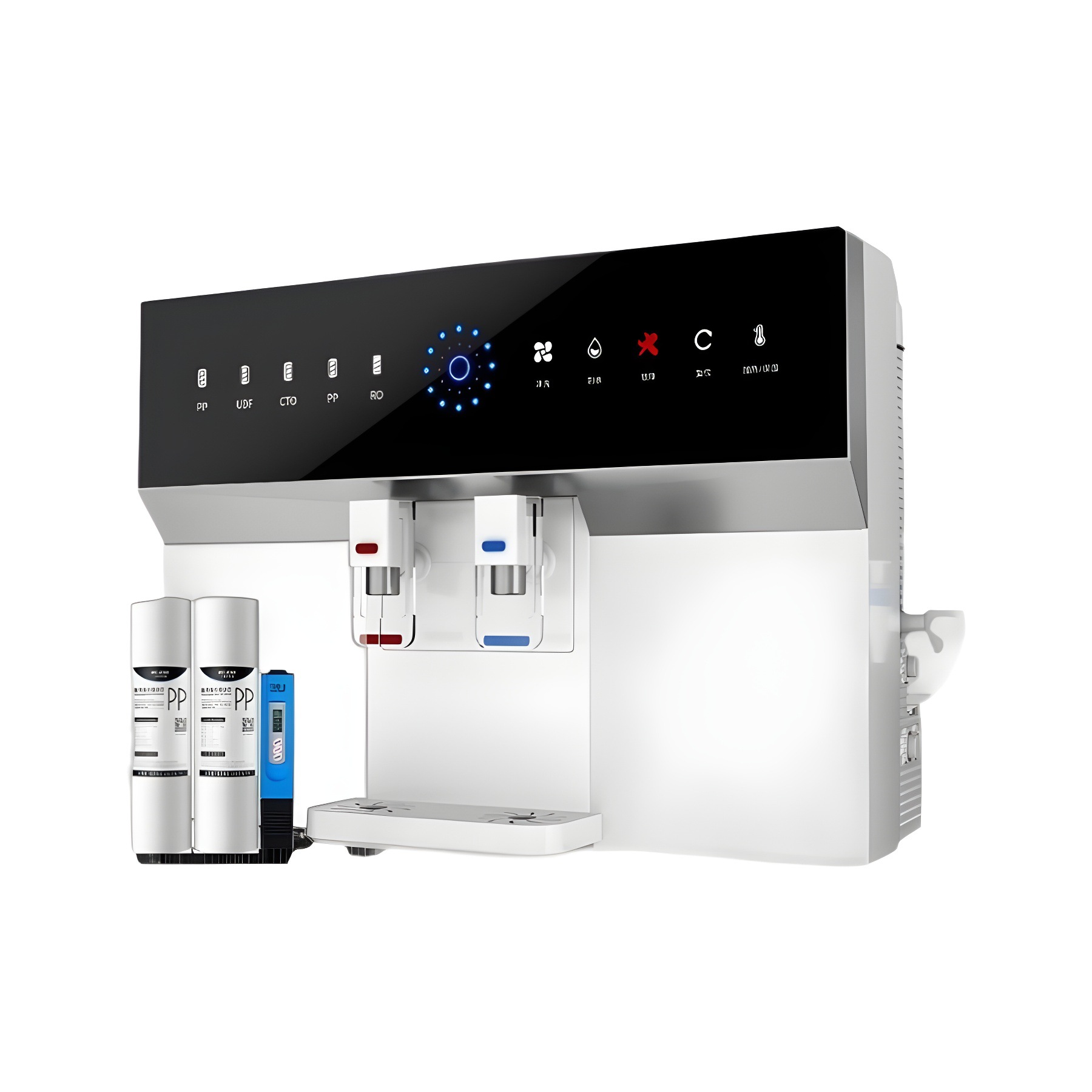 Purificador de agua doméstico, filtración de agua del grifo, ósmosis inversa, calefacción, purificador de agua integrado, montado en la pared, de sobremesa, máquina de agua potable directa RO