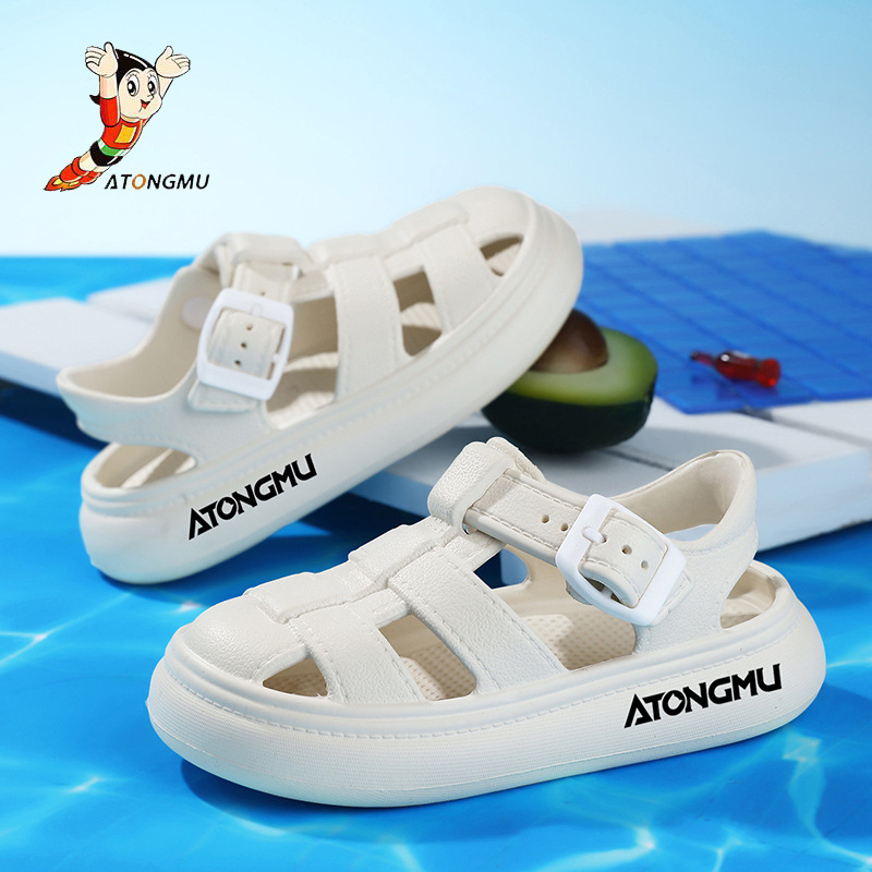 Astro Boy Boys' Summer New Non-Slip Outdoor Beach Shoes Dual-Purpose Medium and Large Children's Closed-Toe Unisex Sandals Roman Shoes