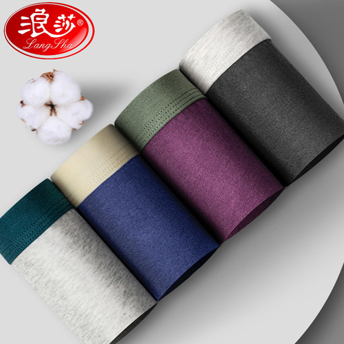 Langsha new men's pure cotton underwear 2 pack elastic cotton youth fashion student boxer briefs supermarket underwear