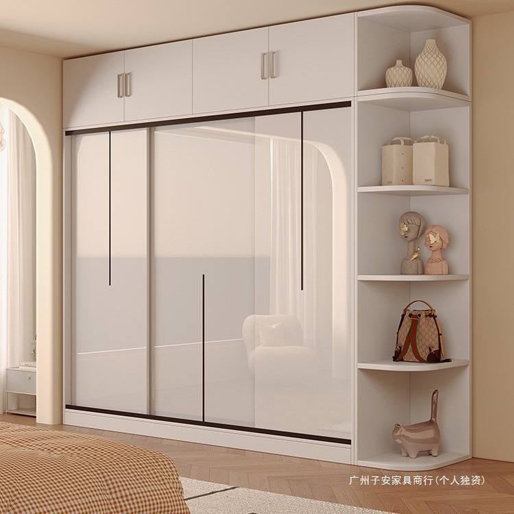 New Wardrobe for Home Bedroom Sliding Door Solid Wood Rental House Economical New Model 2025 Small Apartment Large