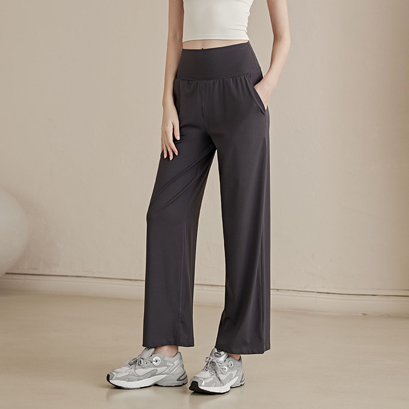 No Embarrassment Line Wide Leg Yoga Pants Women's High Waist Hip-lifting Tight Pants Slimming Dance Running Sports Spring and Autumn Fitness Pants