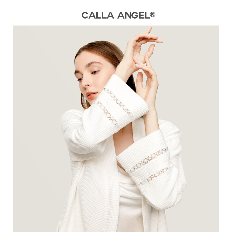 M3AOCALLAANGEL PURE COTTON BATHROBE 여성용 얇은 봄과 여름 부드러운 흡수성 와피 잠자리를위한 빠른 건조 목욕 가운