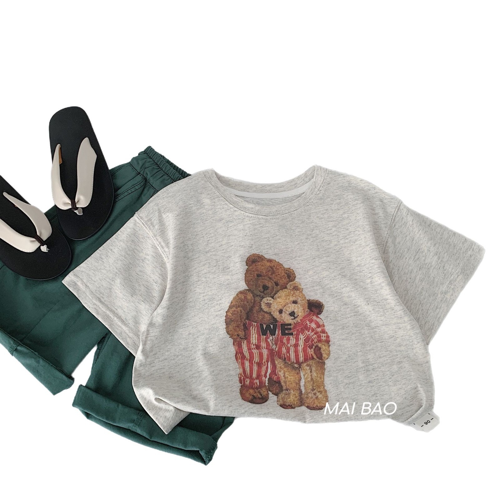 [Precio especial todos los días 9,99 yuanes] Camiseta de manga corta de verano para niños Mai Bao Versión coreana de suéter de dibujos animados para niños y niñas Clase A