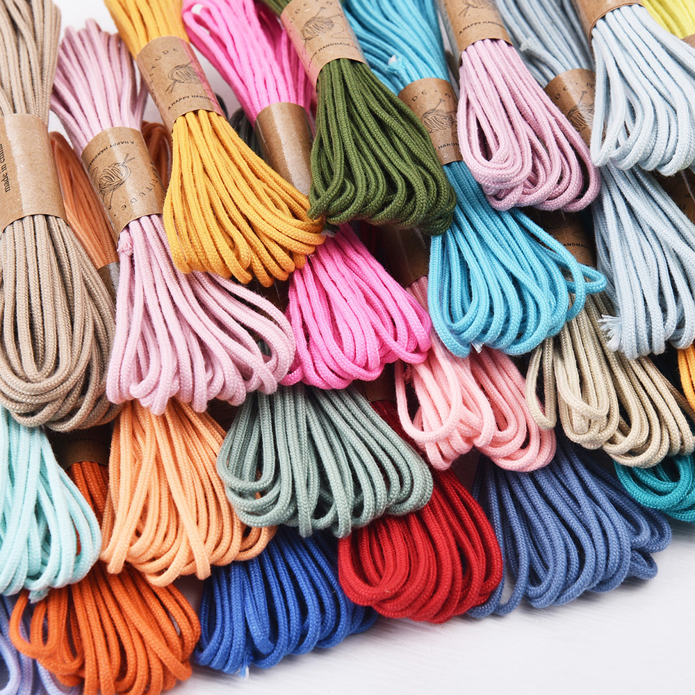 2mm佛珠穿线绳文玩5m包芯线绳DIY手工串珠用绳21支棉手编用线跨境