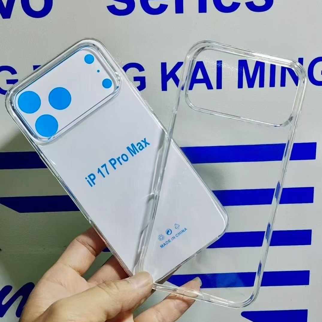 现货快发适用苹果17PROMAX大孔手机壳工厂直售透明iPhone保护套