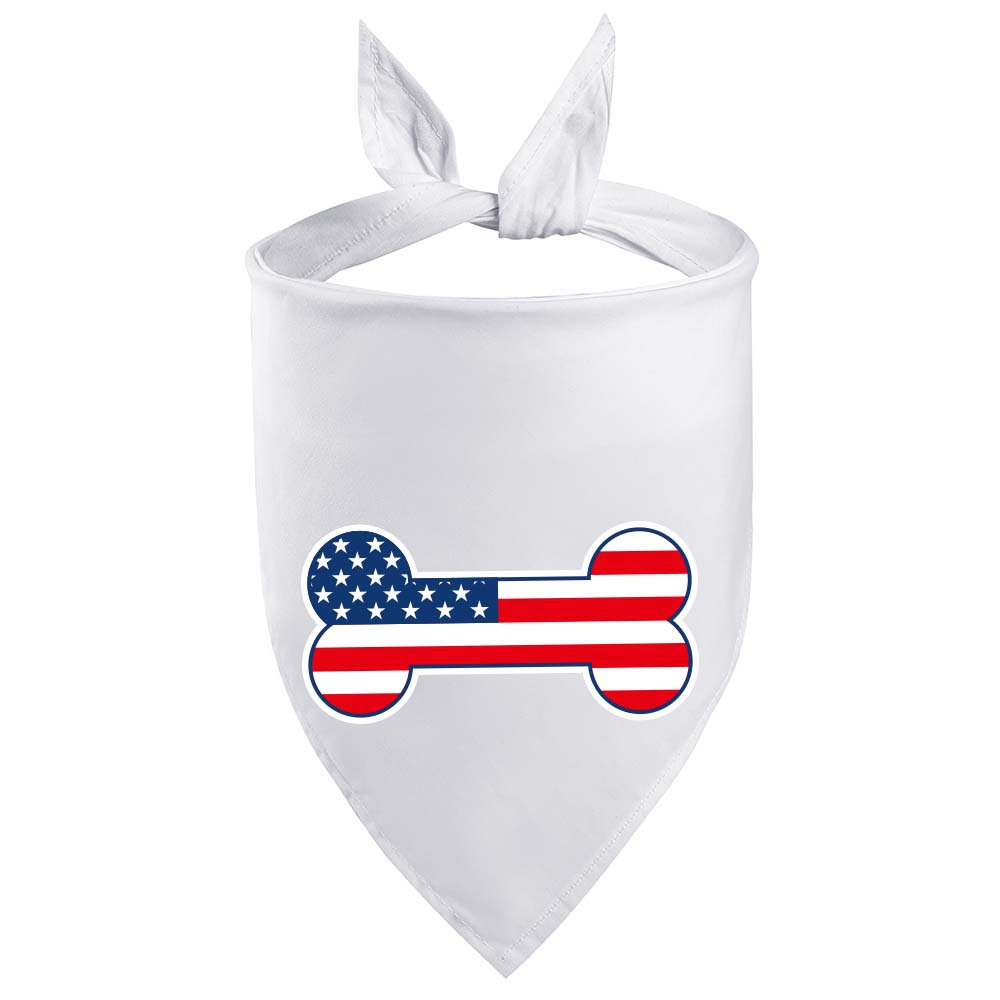 Fabricante en stock nuevo transfronterizo Día DE LA Independencia Americana mascota triángulo Toalla de algodón de una sola capa mascota bufanda perro saliva toalla