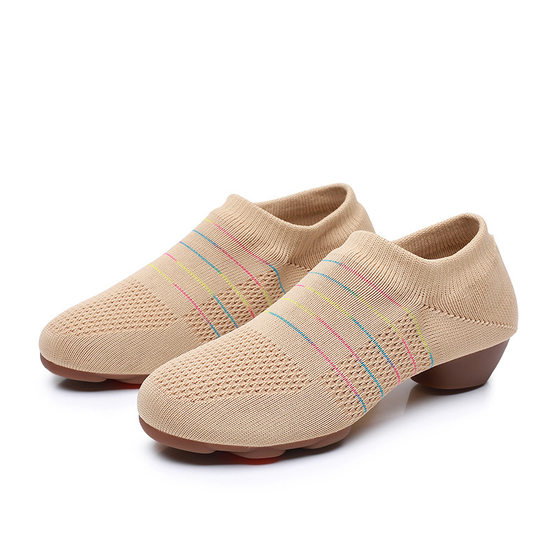 Flying Weaving Mesh Surface One Pedal Chinese Dance Shoelace Root Dancing Shoes Classical Dance Folk Dance Soft Bottom Ballet Yoga Female