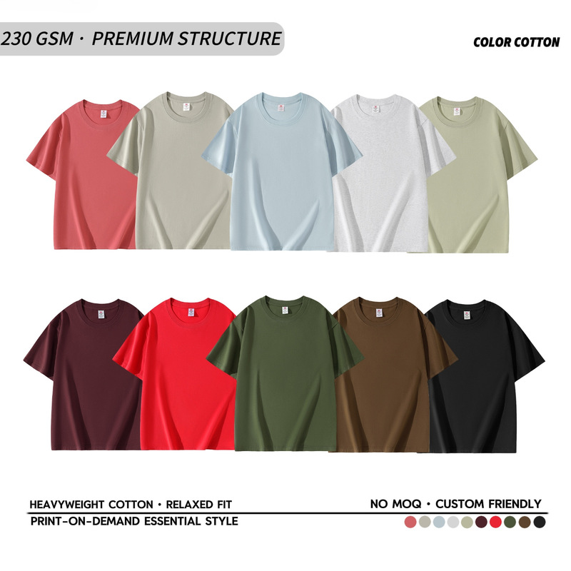 230g Pure Cotton T-Shirt for Men and Women, Round Neck, Loose Casual Corporate Work Clothes, Printed Logo, Cultural Advertising Shirt, Embroider 230g Pure Cotton T-Shirt for Men and Women, Round Neck, Loose Casual Corporate Work Clothes, Printed Logo, Cultural Advertising Shirt, Embroider