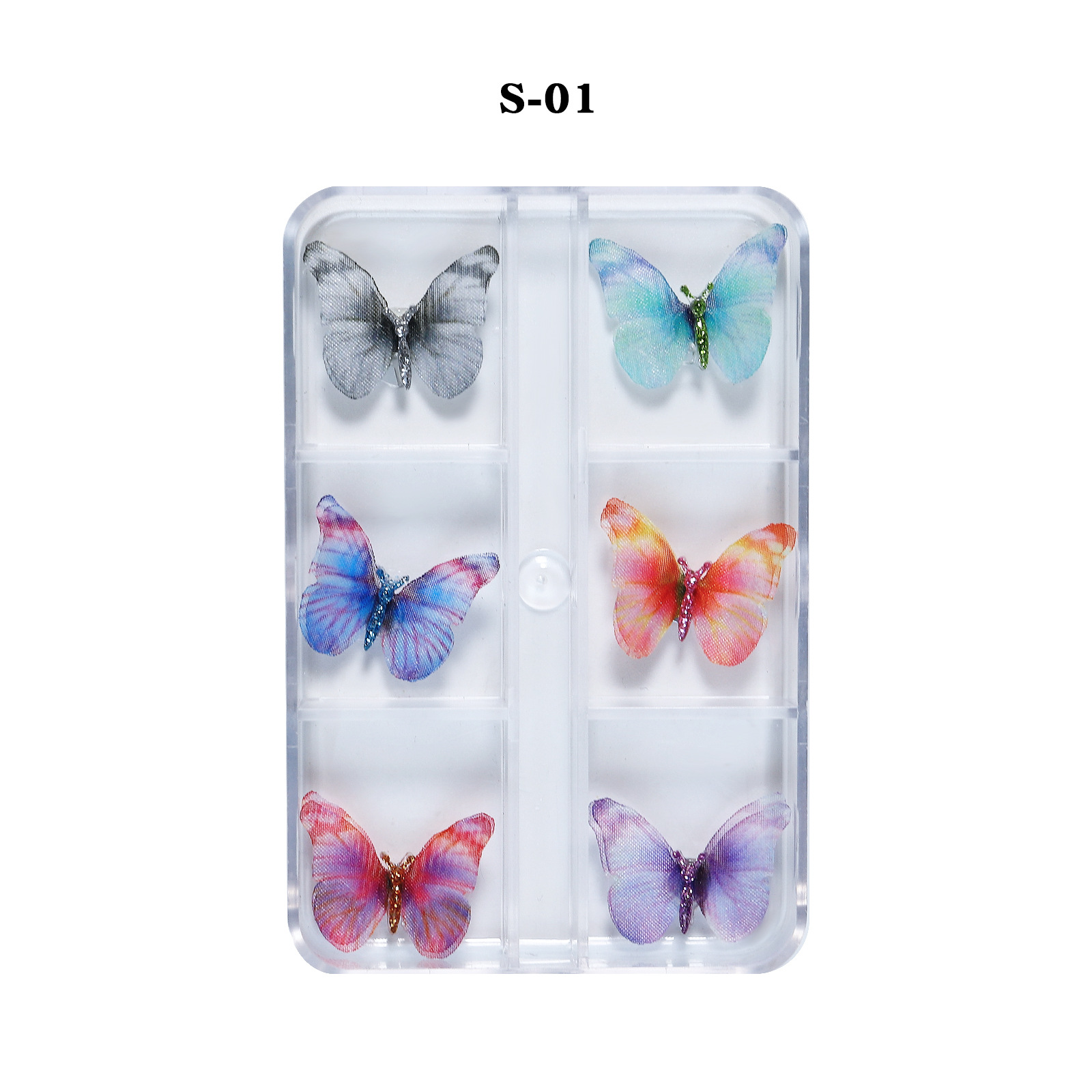 Exclusive For Cross-border Best-selling Nail Beauty Tulle Three-dimensional Butterfly Detachable Nail Art Simulation Butterfly Ornament Box display picture 3