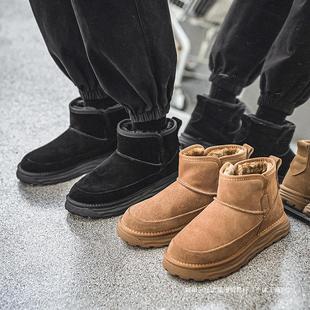 Snow boots men's new cow velvet warm fleece-lined fashion boots winter northeast one-step cotton shoes men